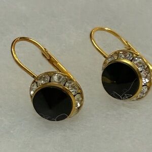 Elegant Black and Gold Earrings